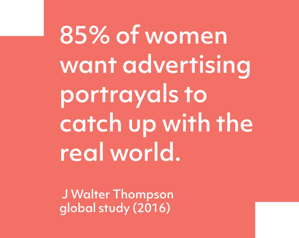 J Walter Thompson global study finding that 85% of women want real world advertising portrayals